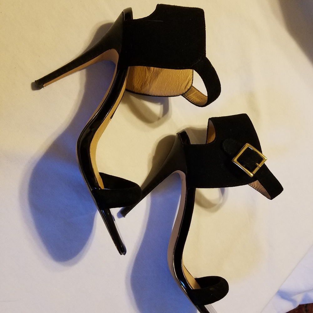 Open toe black stilettos